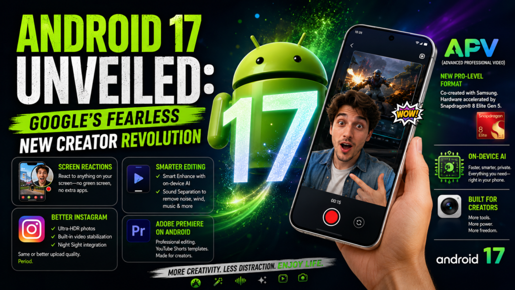 Android 17 Unveiled: Google’s Fearless New Creator Revolution features