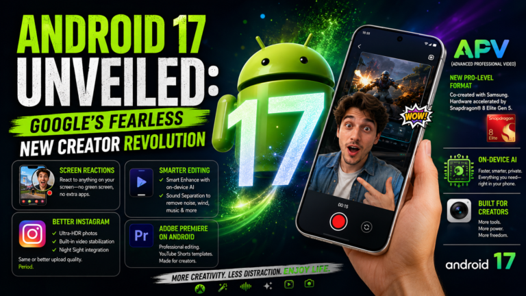 Android 17 Unveiled: Google’s Fearless New Creator Revolution features