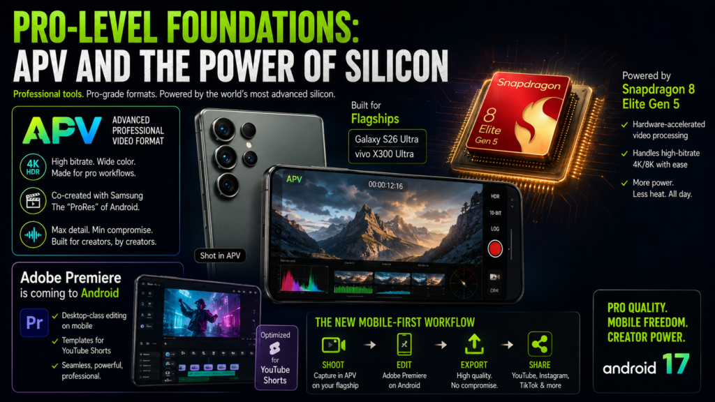 Android 17 Unveiled APV format and Snapdragon 8 Elite Gen 5 hardware acceleration